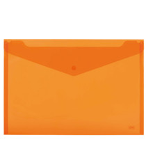 Busta con bottone - 33,5 x 23.5 cm - PP - colori assortiti fluo - Lebez - conf. 3 pezzi
