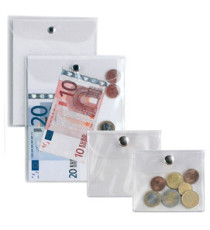 Busta con bottone Press 8E - PVC - 22 x 30 cm - trasparente - Sei Rota