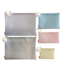 Busta con zip Bubble - 21,5 x 12,5 cm - EVA - colori pastello assortiti - Sei Rota