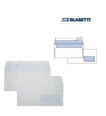 Busta Eco Strip Laser FSC - con finestra - adatta a stampa laser - 11 x23 cm - 90 gr - bianco - Blasetti - conf. 500 pez