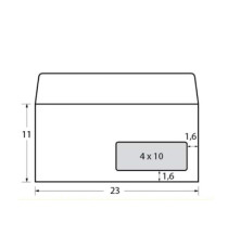 Busta Eco Strip Laser FSC - con finestra - adatta a stampa laser - 11 x23 cm - 90 gr - bianco - Blasetti - conf. 500 pez