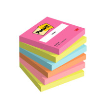 Blocco Post-it - 654-POP - 76 x 76 mm - 100 fogli - colori Popmistic - Post-it - conf. 6 pezzi