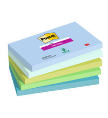Blocco Post-it Super Sticky - 655-5SS- OAS - 76 x 127 mm - colori Oasis - 90 fogli - Post-it - conf. 5 pezzi