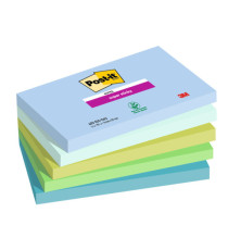Blocco Post-it Super Sticky - 655-5SS- OAS - 76 x 127 mm - colori Oasis - 90 fogli - Post-it - conf. 5 pezzi