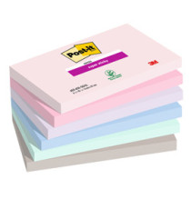 Blocco Post-it Super Sticky - 655-6SS-SOUL - 76 x 127 mm - colori Soulful - 90 fogli - Post-it - conf. 6 pezzi