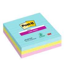 Blocco Post-it Super Sticky - 675-3SS-COS - a righe - 101 x 101 mm - colori Cosmic - 70 fogli - Post-it - conf. 3 pezzi