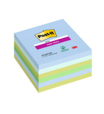 Blocco Post-it Super Sticky - 675-6SS-OAS - a righe - 100 x 100 mm - colori Oasis - 90 fogli - Post-it - conf. 6 pezzi