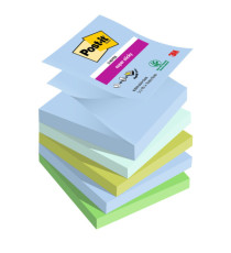 Blocco Post-it Super Sticky Z Notes - R330-5SS-OAS - 76 x 76 mm - colori Oasis - 90 fogli - Post-it - conf. 5 pezzi