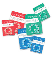 Blocco Quablock Original - collato - A4 - 4 mm - 80 gr - 50 fogli - 4 fori - Pigna
