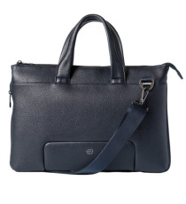 Borsa espandibile Gate Trended - con manici - 41 x 30 x 7 cm - ecopelle - blu - In Tempo