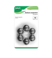 Bottoni magnetici - diametro 2 cm - nero - Lebez - blister 12 pezzi