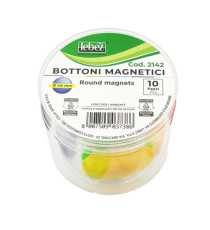 Bottoni magnetici tondi - diametro 4 cm - colori assortiti - Lebez - barattolo da 10 pezzi