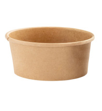 Bowl per zuppe monouso - 180 ml - cartoncino - avana - Signor Bio - conf. 25 pezzi