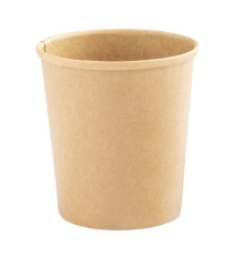 Bowl per zuppe monouso - 780 ml - cartoncino  - avana - Signor Bio - conf. 25 pezzi