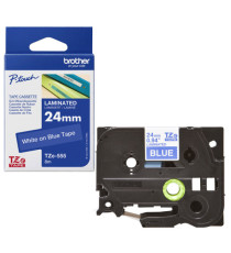 Brother - Nastro -  Bianco/Blu - TZE555 - 24mm x 8mt