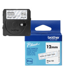 Brother - Nastro -  Bianco/Trasparente - BTAG135 - 12mm x 8mt