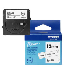 Brother - Nastro -  Nero/Bianco - BTAG231 - 12mm x 4mt