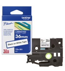 Brother - Nastro -  Nero/Bianco - TZE261 - 36mm x 8mt