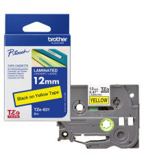 Brother - Nastro -  Nero/Giallo - TZE631 - 12mm x 8mt