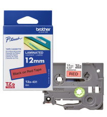 Brother - Nastro -  Nero/Rosso - TZE431 - 12mm x 8mt