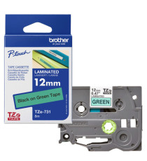 Brother - Nastro -  Nero/Verde - TZE731 - 12mm x 8mt