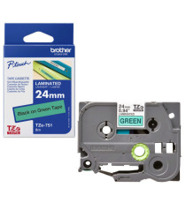 Brother - Nastro -  Nero/Verde - TZE751 - 24mm x 8mt