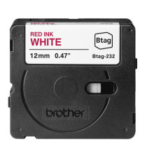 Brother - Nastro -  Rosso/Bianco - BTAG232 - 12mm x 4mt