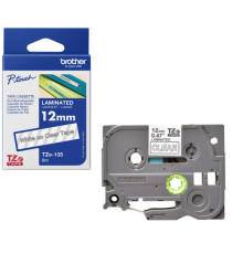 Brother - Nastro - Bianco/Trasparente - TZE135  12mm x 8mt