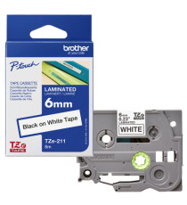 Brother - Nastro - Nero/Bianco - TZE211 - 6mm x 8mt