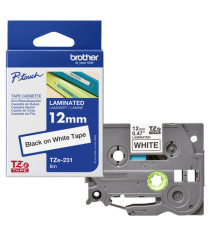 Brother - Nastro - Nero/Bianco - TZE231 - 12mm x 8mt