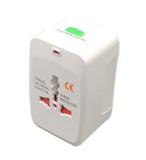 Adattatore da viaggio universale - 2 prese USB - bianco - MKC Melchioni