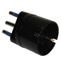 Adattatore semplice - spina 2P+T 16 A - presa schuko 16 A - nero - MKC