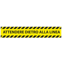 Adesivo da terra - attendere dietro alla linea - 45 x 8 cm - Studio T - conf. 5 pezzi