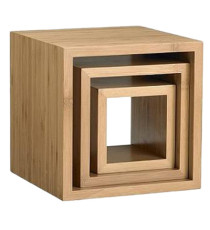 Alzata buffet Cubo - misure assortite - bamboo - naturale - Leone - conf. 3 pezzi