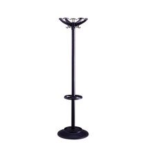 Appendiabiti - con portaombrelli - 5 posti - 168 x 46 cm - nero - Unisit