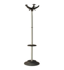 Appendiabiti - con portaombrelli - 5 posti - 168 x 46 cm - nero/grigio - Unisit