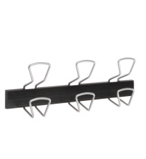 Appendiabiti da muro - 3 posti - 46,5 x 7,2 x 16,5 cm - metallo/ABS - nero/grigio metallizzato - Alba