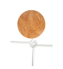 Appendiabiti da muro - 6 posti - 35,5 x 59,5 x 8 cm - metallo/legno - bianco - Alba