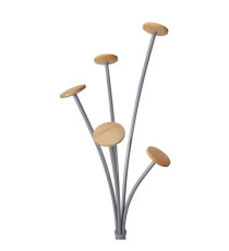 Appendiabiti Festival M - 5 posti - 175 cm - grigio/legno chiaro - Alba