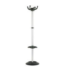Appendiabiti Jolly - con portaombrelli - 8 posti - 168 x 40 cm - nero/grigio - Unisit