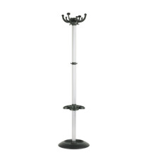 Appendiabiti Jolly - con portaombrelli - 8 posti - 168 x 40 cm - nero/grigio - Unisit