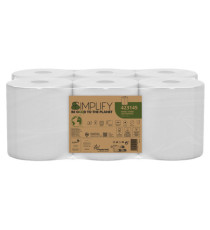 Asciugamani in rotolo Centrefeed Simplify - 196 mm x 90 mt - diametro 18,5 cm - 2 veli - 17,5 gr - 450 strappi - goffrat
