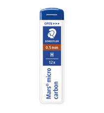 Astuccio 12 Mine Mars Micro - mina 0,5mm - gradazione H - Staedtler - conf. 12 astucci