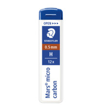 Astuccio 12 Mine Mars Micro - mina 0,5mm - gradazione H - Staedtler - conf. 12 astucci