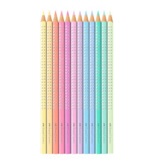 Astuccio matite colorate Sparkle Pastel - colori assortiti - Faber-Castell - conf. 12 pezzi
