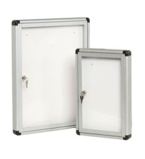 Bacheca per interni - con anta battente - fondo bianco magnetico - 12 fogli A4 - verticale - Starline