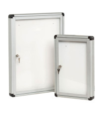 Bacheca per interni - con anta battente - fondo bianco magnetico - 4 fogli A4 - verticale - Starline