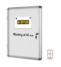 Bacheca per interni - fondo bianco magnetico - 4 fogli A4 - verticale - Bi-Office