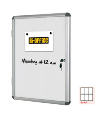 Bacheca per interni - fondo bianco magnetico - 6 fogli A4 - orizzontale - Bi-Office