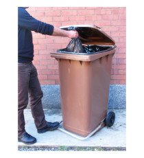 Bidone carrellato - 48x55x93 cm - 120 L - marrone - Mobil Plastic
